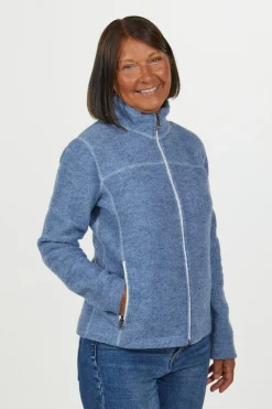 Ivanhoe of Sweden BEATA FULL ZIP, 100% FILTAD ULL — FADED DENIM Online