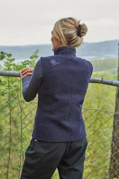 Ivanhoe of Sweden BEATA VEST, 100% FILTAD ULL — LIGHT NAVY Discount