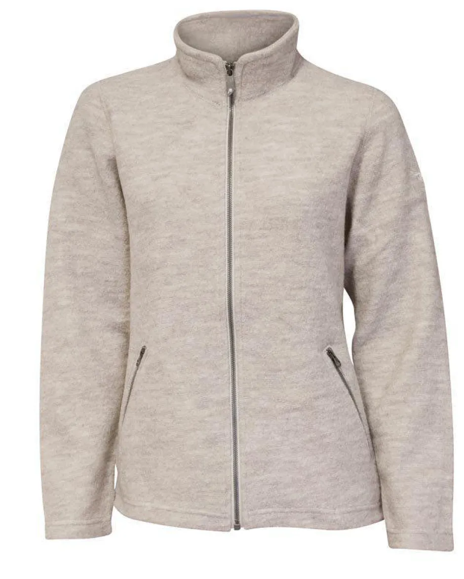 Ivanhoe of Sweden BELLA FULL ZIP, 60% FILTAD ULL, 40% LYOCELL — SAND Best