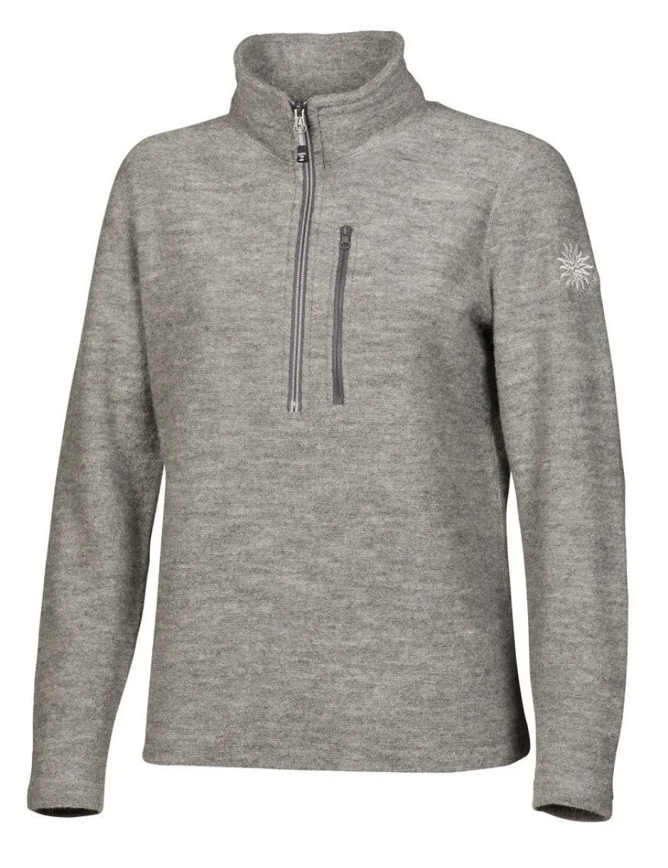 Ivanhoe of Sweden BONNIE HALF ZIP, 98% ULL — GREY MARL Clearance