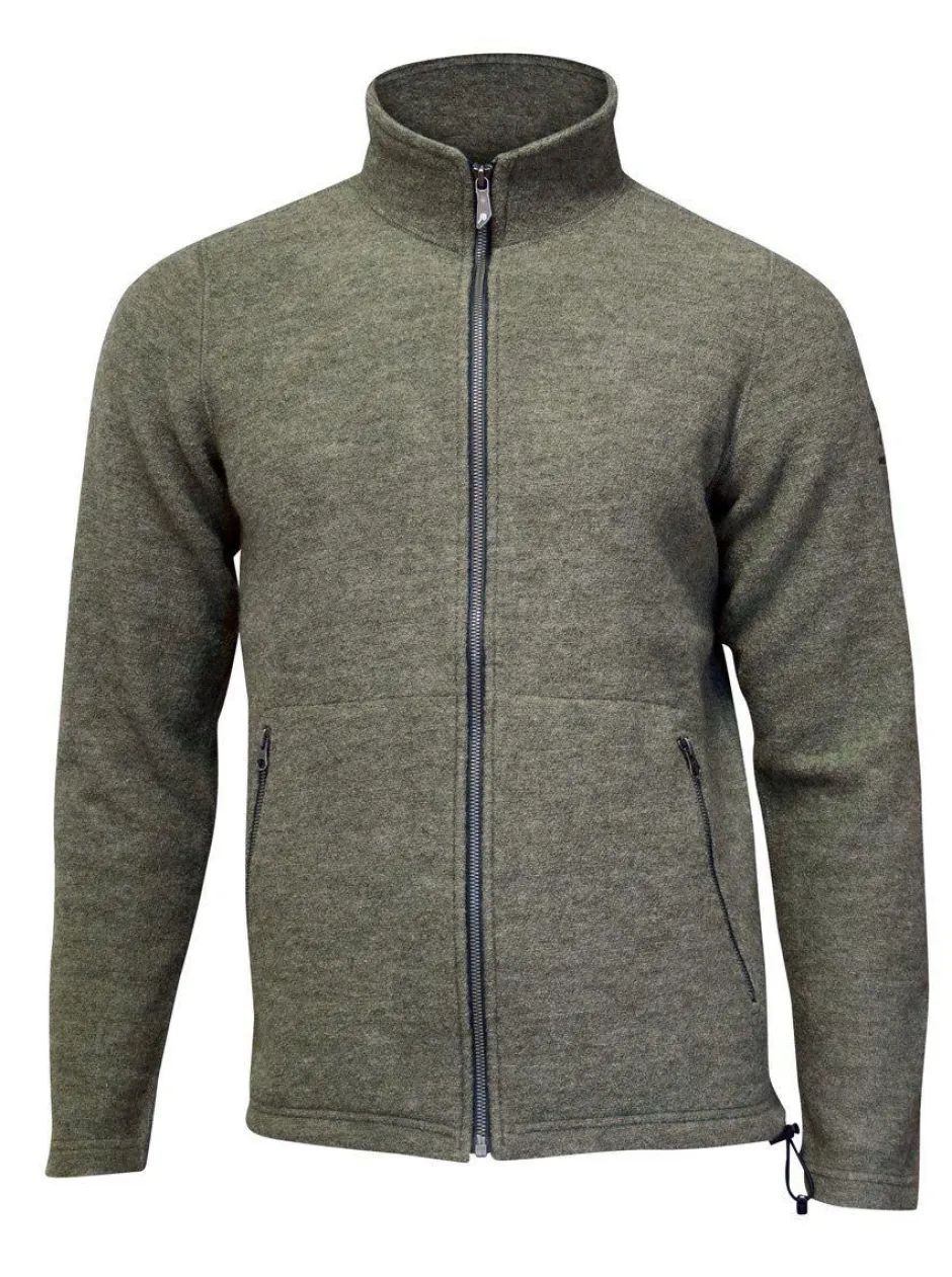 Ivanhoe of Sweden BRUNO FULL ZIP, 60% FILTAD ULL, 40% LYOCELL — LICHEN GREEN Clearance