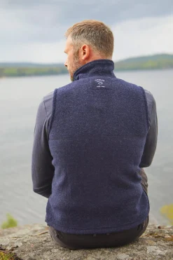 Ivanhoe of Sweden DANTE VEST, 100% FILTAD ULL — NAVY Best