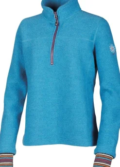 Ivanhoe of Sweden DINA HALF ZIP, 100% FILTAD ULL — TURQUOISE Outlet