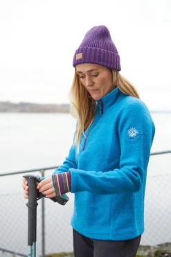 Ivanhoe of Sweden DINA HALF ZIP, 100% FILTAD ULL — TURQUOISE Outlet
