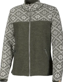 Ivanhoe of Sweden ELLIE FULL ZIP, 100% ULL — LODEN GREEN Sale