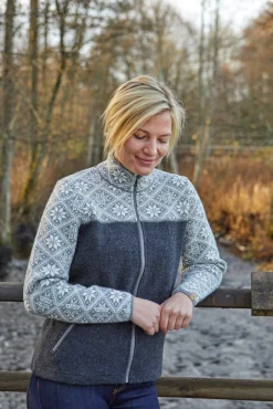 Ivanhoe of Sweden ELLIE FULL ZIP, 100% ULL — LODEN GREEN Sale