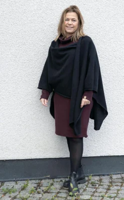 Ivanhoe of Sweden GY GISSLARP DRESS, 60% FILTAD ULL, 40% LYOCELL — RUBY WINE Clearance