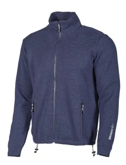 Ivanhoe of Sweden HADAR FULL ZIP, 100% EXTRA FINE MERINOULL — STEELBLUE New