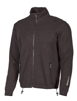 Ivanhoe of Sweden HADAR FULL ZIP, 100% EXTRA FINE MERINOULL — BLACK New