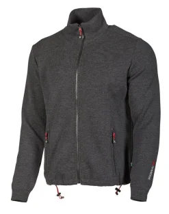 Ivanhoe of Sweden HADAR FULL ZIP, 100% EXTRA FINE MERINOULL — GRAPHITE MARL Outlet