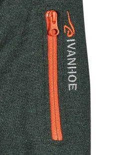 Ivanhoe of Sweden HADAR HALF ZIP, 100% EXTRA FINE MERINOULL — RIFLE GREEN New