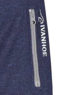 Ivanhoe of Sweden HADAR HALF ZIP WINDBREAKER, 100% EXTRA FINE MERINOULL — STEELBLUE Hot