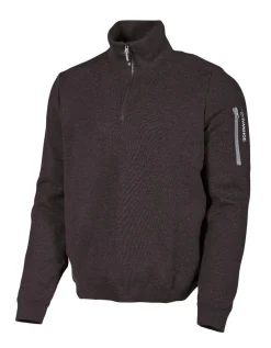 Ivanhoe of Sweden HADAR HALF ZIP WINDBREAKER, 100% EXTRA FINE MERINOULL — BLACK Fashion
