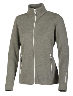 Ivanhoe of Sweden HEDDA FULL ZIP, 100% EXTRA FINE MERINOULL — LICHEN GREEN Outlet