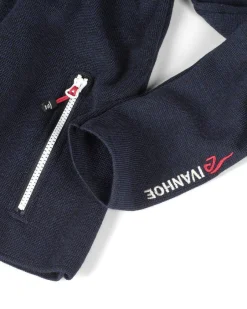 Ivanhoe of Sweden HEDDA FULL ZIP, 100% EXTRA FINE MERINOULL — NAVY Sale