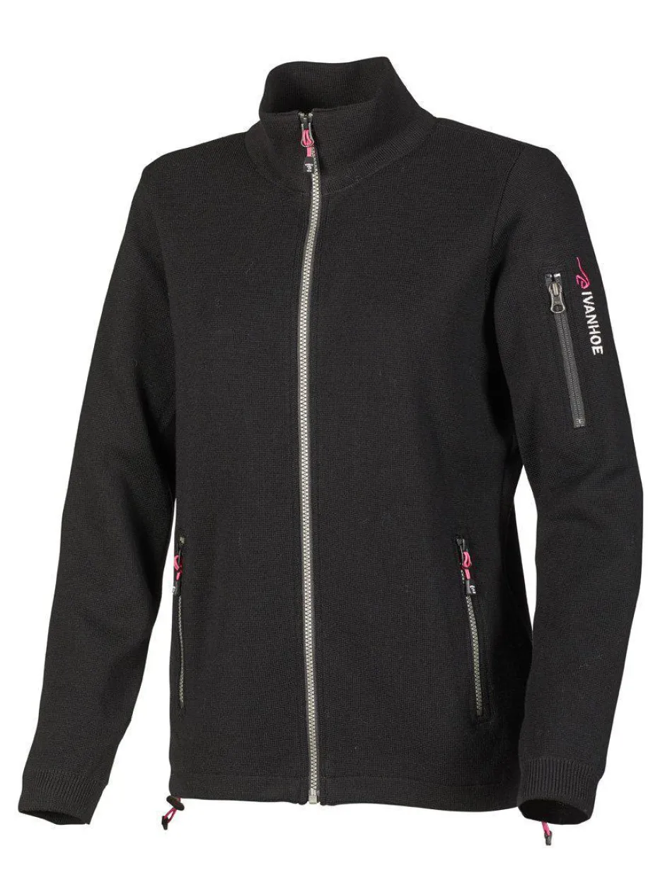 Ivanhoe of Sweden HEDDA WINDBREAKER, 100% EXTRA FINE MERINOULL — BLACK Discount