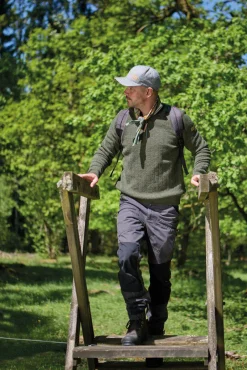 Ivanhoe of Sweden HUGO HALF ZIP, WINDBREAKER, 100% ULL — LODEN GREEN Clearance