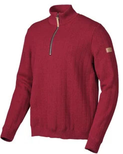Ivanhoe of Sweden HUGO HALF ZIP, WINDBREAKER, 100% ULL — DEEP RED Fashion