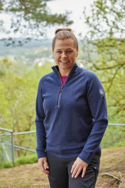 Ivanhoe of Sweden JANA HALF ZIP, 100% EXTRA FINE MERINOULL — BLACK Best