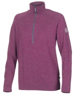 Ivanhoe of Sweden JANA HALF ZIP, 100% EXTRA FINE MERINOULL — PURPLE Outlet