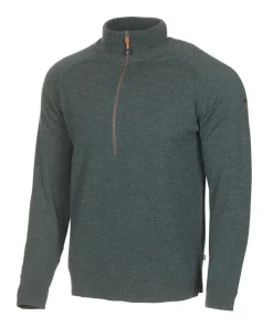 Ivanhoe of Sweden JOJJE HALF ZIP, 100% EXTRA FINE MERINOULL — RIFLE GREEN Clearance