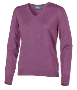 Ivanhoe of Sweden MERINO V-NECK FEMALE, 100% EXTRA FINE MERINOULL — PURPLE Fashion
