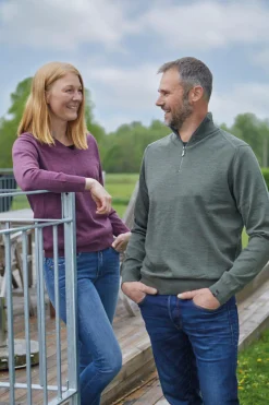 Ivanhoe of Sweden MERINO V-NECK FEMALE, 100% EXTRA FINE MERINOULL — GREY New