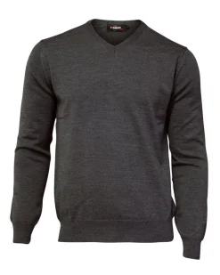 Ivanhoe of Sweden MERINO V-NECK MALE, 100% EXTRA FINE MERINOULL — GRAPHITE MARL Online