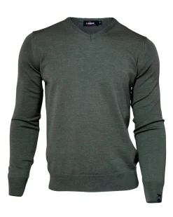 Ivanhoe of Sweden MERINO V-NECK MALE, 100% EXTRA FINE MERINOULL — RIFLE GREEN Outlet