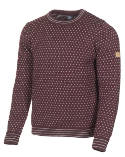 Ivanhoe of Sweden SVERRE CREWNECK, 100% ULL — RUBY WINE New