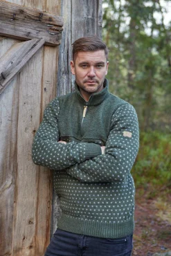 Ivanhoe of Sweden SVERRE HALF ZIP, 100% ULL — GREY Outlet