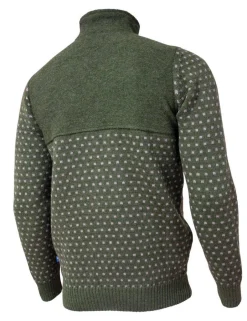 Ivanhoe of Sweden SVERRE HALF ZIP, 100% ULL — LODEN GREEN Online