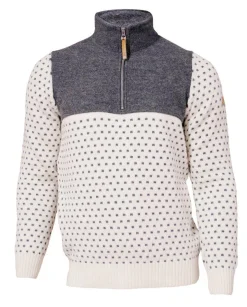 Ivanhoe of Sweden SVERRE HALF ZIP, 100% ULL — OFF WHITE Hot