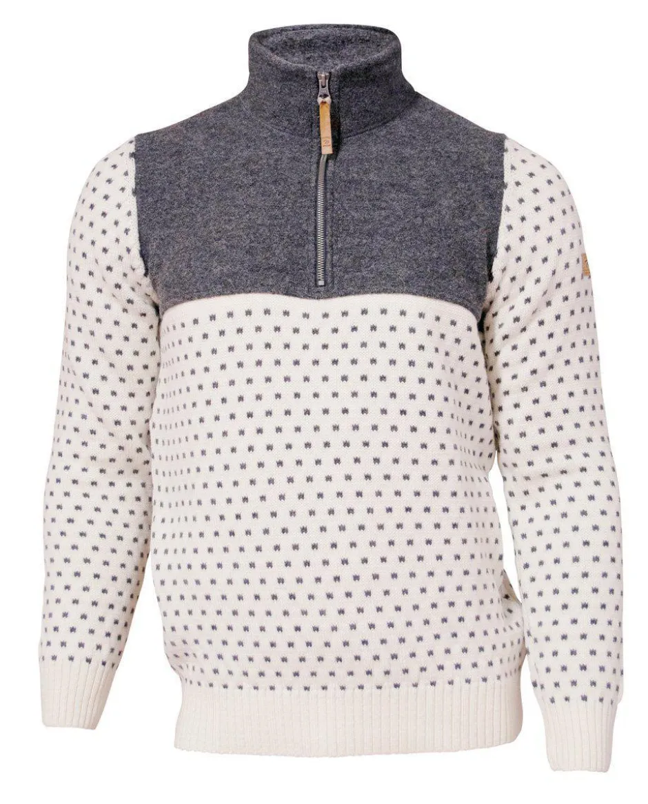 Ivanhoe of Sweden SVERRE HALF ZIP, 100% ULL — OFF WHITE Hot