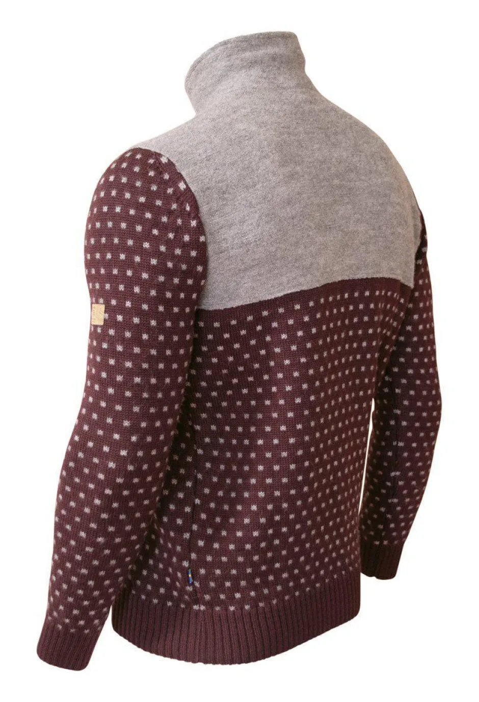 Ivanhoe of Sweden SVERRE HALF ZIP, 100% ULL — RUBY WINE New