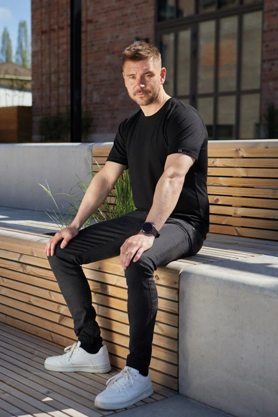 Ivanhoe of Sweden UNDERWOOL CEASAR T-SHIRT — STEELBLUE Online