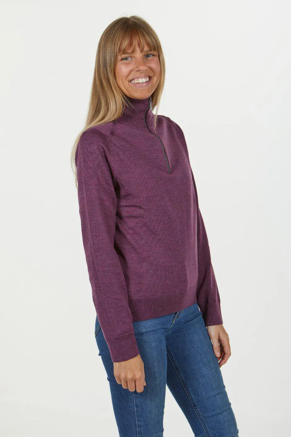 Ivanhoe of Sweden WILMA WINDBREAKER, 100% EXTRA FINE MERINOULL — PURPLE Sale