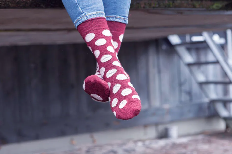 Ivanhoe of Sweden WOOL SOCK DOT — LIGHT NAVY Hot