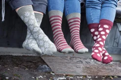 Ivanhoe of Sweden WOOL SOCK DOT — RUBY WINE Clearance