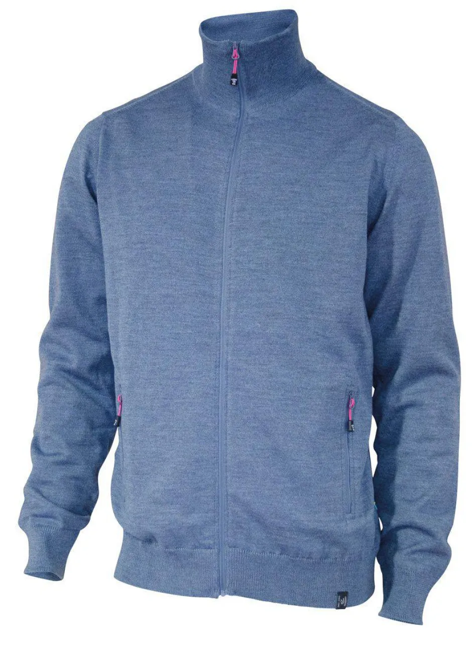 Ivanhoe of Sweden YORK FULL ZIP WINDBREAKER, 100% EXTRA FINE MERINOULL — DENIM Online
