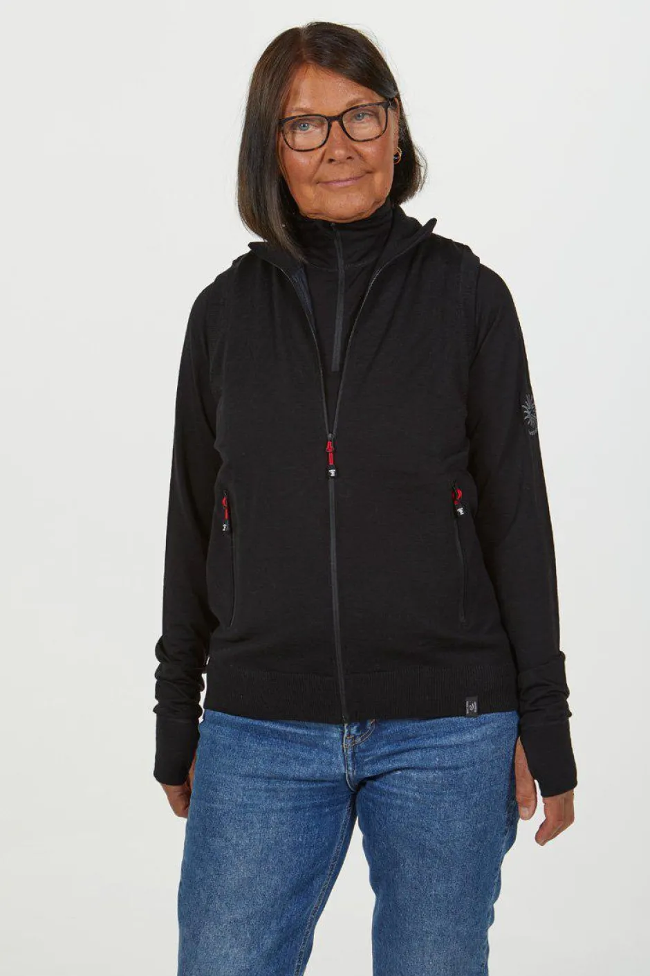 Ivanhoe of Sweden YORK VEST WINDBREAKER , 100% EXTRA FINE MERINOULL — BLACK Sale